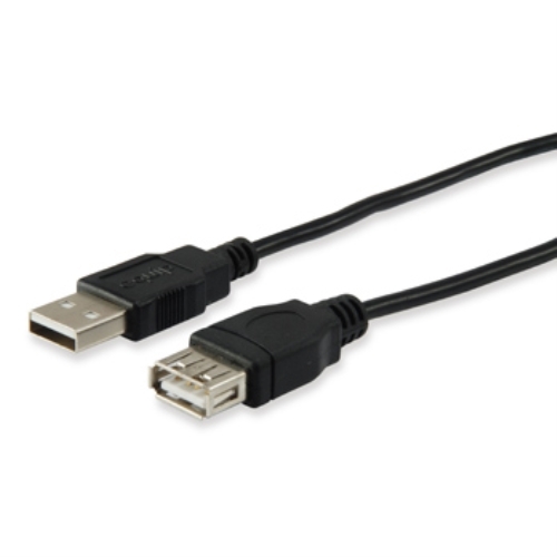 Equip - Cable Alargador USB USB/A/H a USB/A/M - 1.8m - Negro