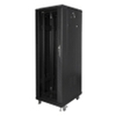 ARMARIO LANBERG 19" 27U 600X800 FLAT PACK NEGRO CON PUERTA DE CRISTAL