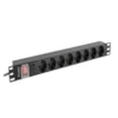REGLETA LANBERG 1U 16A SCHUKO 19 8X NEGRO 2M