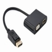 DISPLAY GEMBIRD PORT MACHO A HDMI HEMBRA + CABLE ADAPTADOR VGA HEMBRA NEGRO