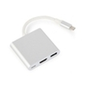 MULTIADAPTADOR GEMBIRD USB TIPO C, PLATEADO