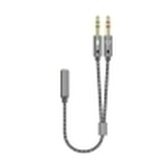 CABLE ADAPTADOR AISENS AUDIO JACK 3.5 4P/H-2XJACK 3.5 3P/M 25CM