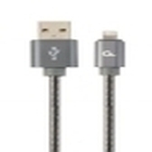 CABLE DE DATOS Y CARGA PREMIUM GEMBIRD 8 PINES METAL EN ESPIRAL, 2M, GRIS