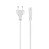 CABLE DE ALIMENTACION EURO A IEC C7 BLANCO, 1,80 METROS.