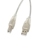 CABLE USB 2.0 LAMBERG USB-A MACHO A USB-B MACHO 1,8M FERRITA TRANSP