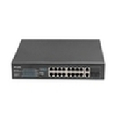SWITCH LANBERG 18 PTOS 100MB 16xPOE+/2x GBIT ETHER 150W RACK 10"/19"