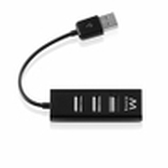 HUB EWENT USB 2.0 HIGH SPEED USB-A 4 PUERTOS NEGRO