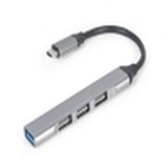 CONCENTRADOR GEMBIRD USB TIPO C - 4P (USB3 X 1 PUERTO, USB2 X 3 PUERTOS) SILVER