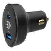 CARGADOR RAPIDO PARA COCHE GEMBIRD USB DE 2 PUERTOS, TIPO C PD, LCD, 30 W,NEGRO