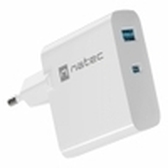 CARGADOR NATEC RIBERA GAN 65W PD3.0 QC3.0 1XUSB-A + 1XUSB-C BLANCO