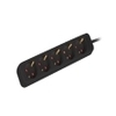 REGLETA LANBERG 5 TOMAS SCHUKO NEGRA 3M