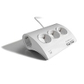 REGLETA EWENT 5 TOMAS SHUKO 16A SOBREMESA 2 PUERTOS USB 1.5M BLANCA
